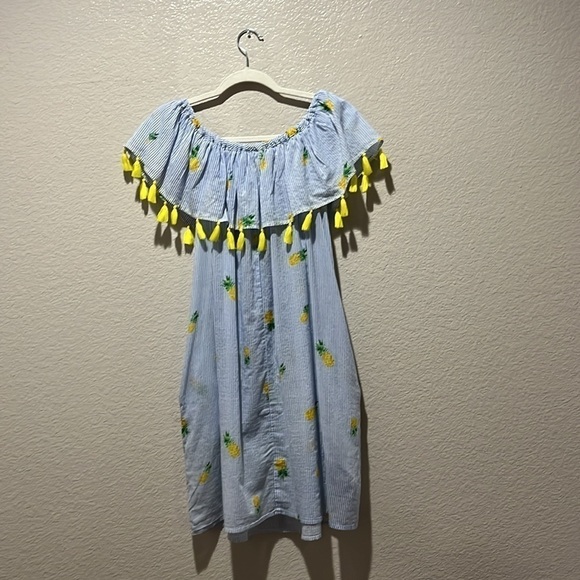 Violet Sky Women’s Pineapple Print Cover Up Blue White Striped Size Medium - Picture 10 of 13